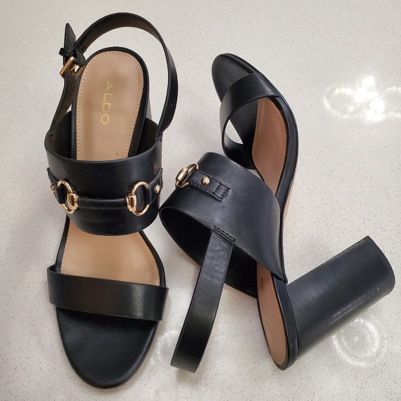 ALDO Leather Stacked heel shoes Size 10 - Picture 3 of 7